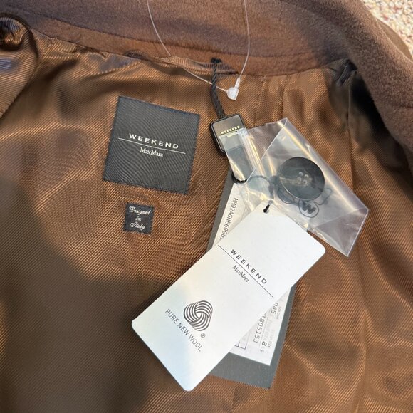 Max Mara Weekend Katai Trench Coat Belted Waist Pure New Wool Size 8 NWT - Picture 6 of 11